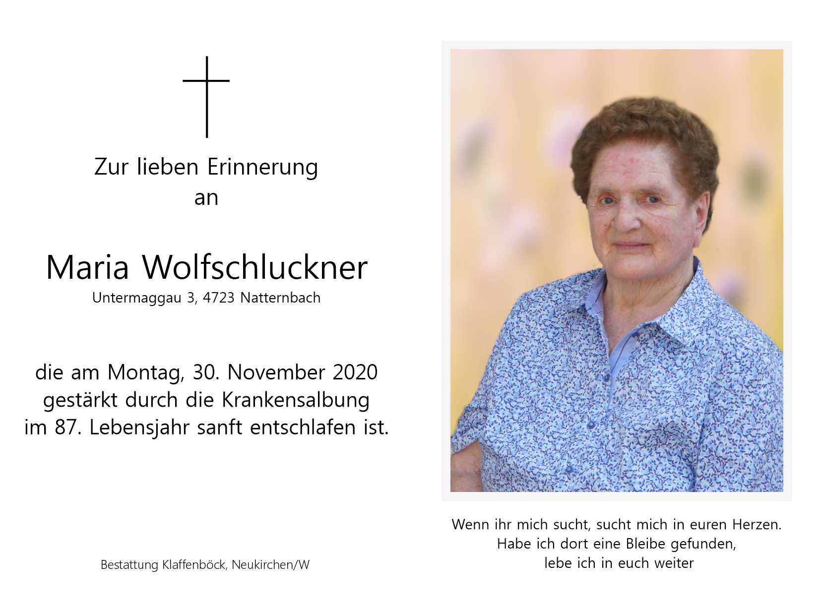 Maria  Wolfschluckner
