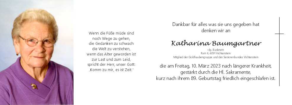 Katharina  Baumgartner, vlg. Buslenzin