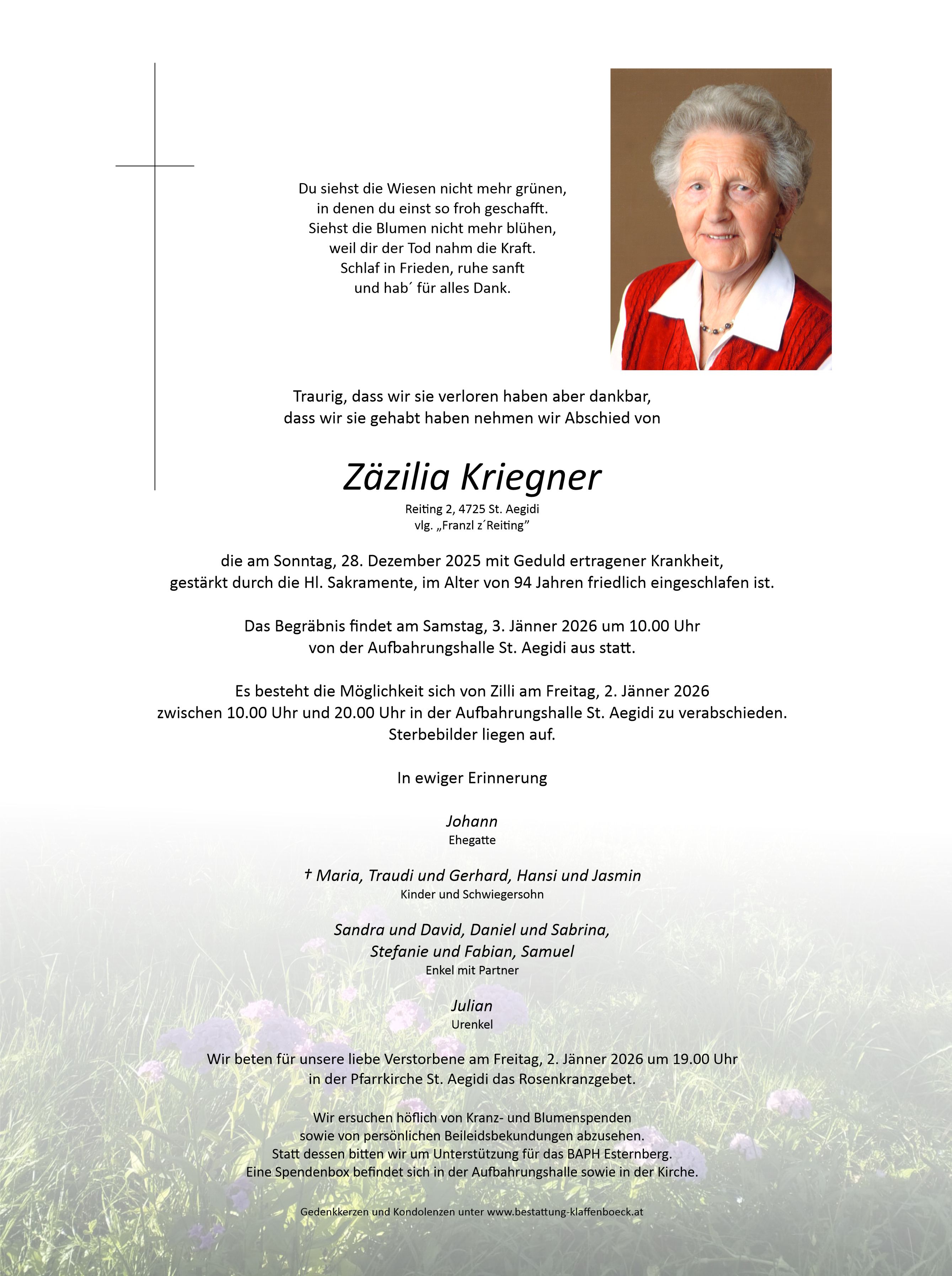 Zäzilia  Kriegner